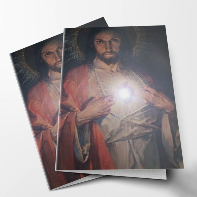 Tarjetas de agradecimiento funerales | Horno de ca (Sacred Heart of Jesus Sympathy Condolence Bereavement Funeral Thank You Card)