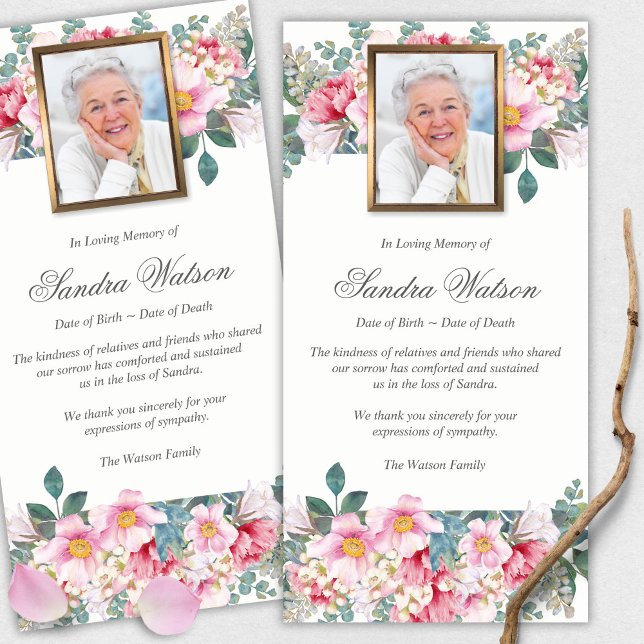 Tarjetas de agradecimiento funerales | Jardín frag (funeral thank you cards, bereavement, elegant, simple, celebration of life, sympathy card)