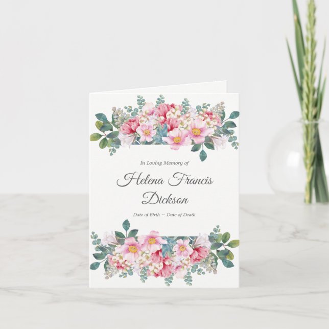 Tarjetas de agradecimiento funerales | Jardín frag (Anverso)