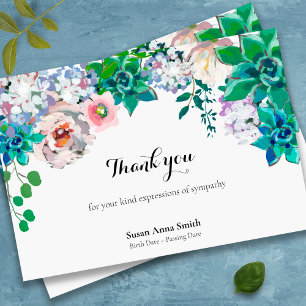 Tarjetas de agradecimiento funerales   Jardín tran