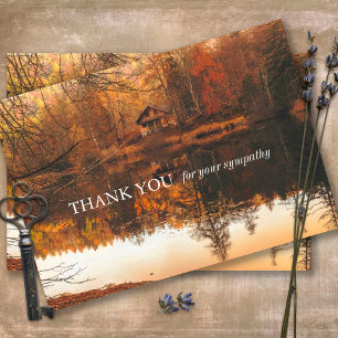 Tarjetas de agradecimiento funerales   Lago Otoño