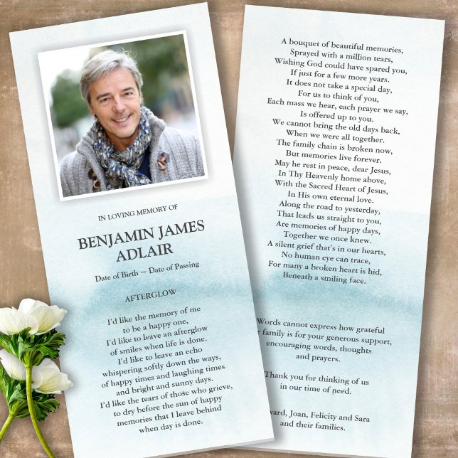 Tarjetas de agradecimiento funerales | Lavado de c (Sympathy Photo Celebration of Life, In Loving Memory, Forever in our Hearts Funeral thank you cards)