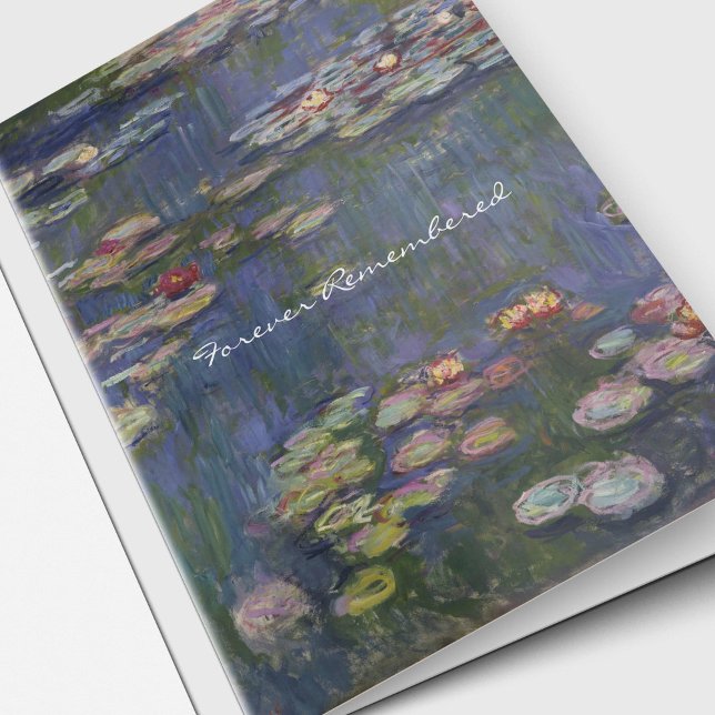Tarjetas de agradecimiento funerales | Lilies de a (Elegant Water Lilies Memorial Sorry For Your Loss Sympathy Cards)