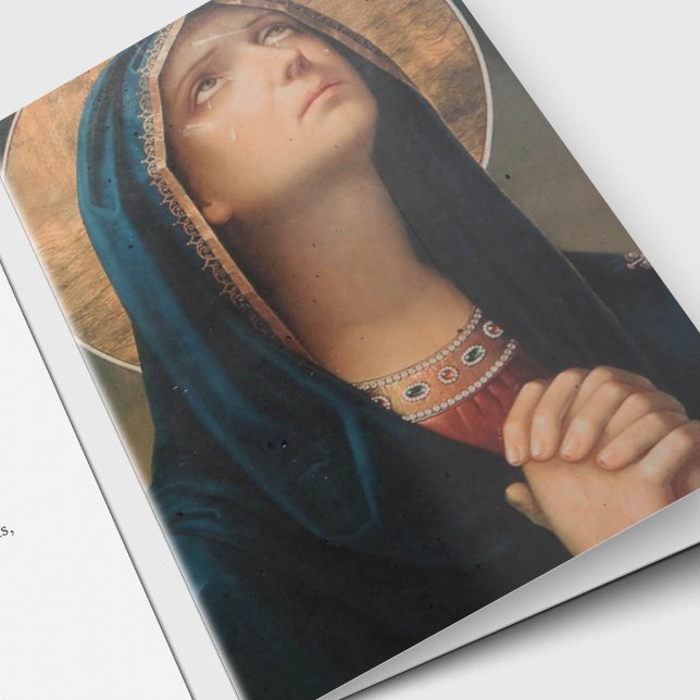 Tarjetas de agradecimiento funerales | Madre celes (Holy Mother Blessed Virgin Mary Condolence Bereavement Sympathy Funeral Thank You Card)