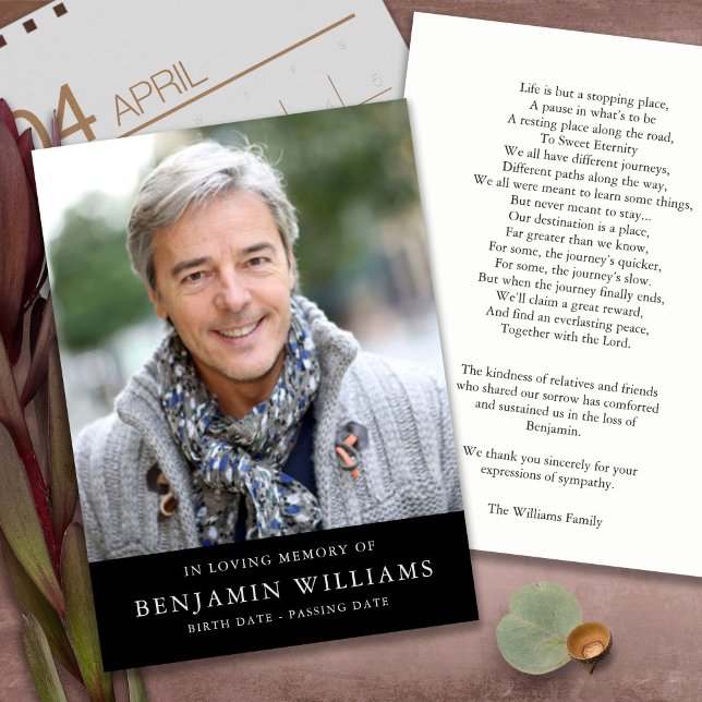 Tarjetas de agradecimiento funerales | Memoria de  (funeral thank you cards, bereavement, elegant, simple, celebration of life, sympathy card)