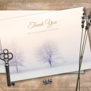 Tarjetas de agradecimiento funerales   Paisaje inv