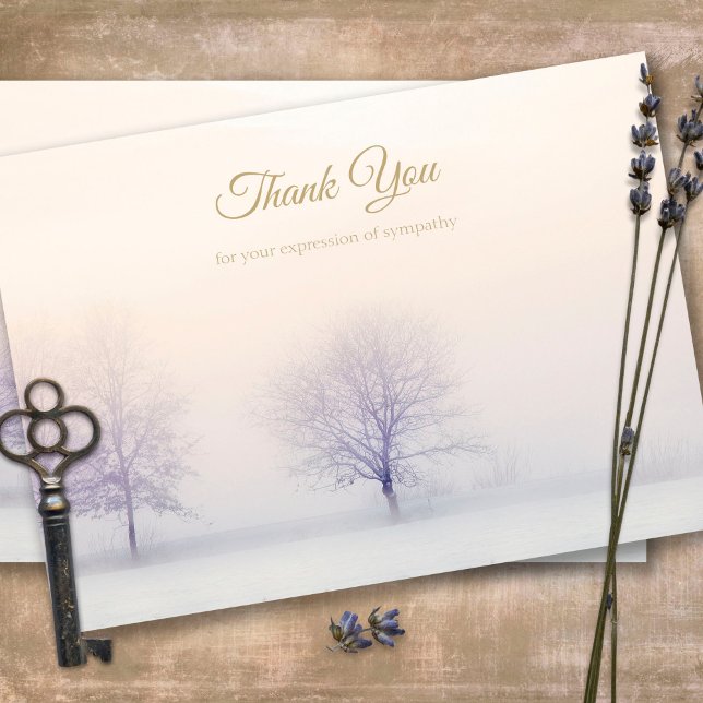 Tarjetas de agradecimiento funerales | Paisaje inv (Sympathy Photo Celebration of Life, In Loving Memory, Forever in our Hearts Funeral thank you cards)