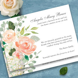 Tarjetas de agradecimiento funerales | Peach Rosas