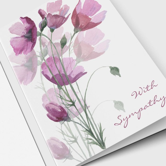 Tarjetas de agradecimiento funerales | Petales bla (Soft Petals Memorial Sympathy Funeral Thank You Cards)
