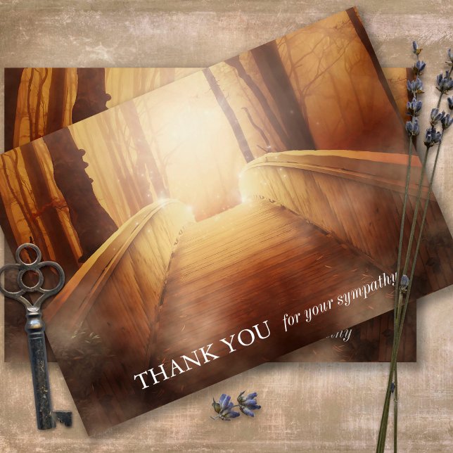 Tarjetas de agradecimiento funerales | Puente dora (Sympathy Photo Celebration of Life, In Loving Memory, Forever in our Hearts Funeral thank you cards)