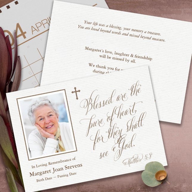 Tarjetas de agradecimiento funerales | Puro De Cor (funeral thank you cards, bereavement, elegant, simple, celebration of life, sympathy card)