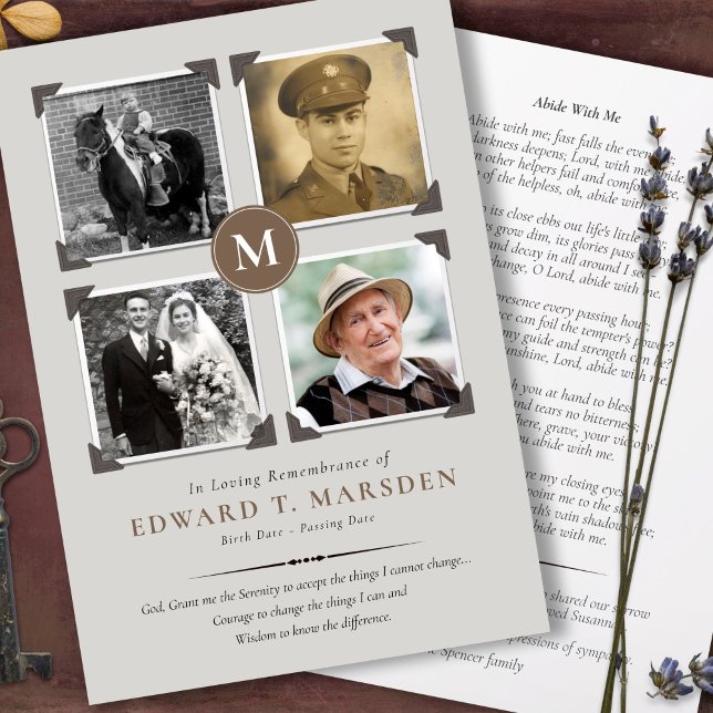 Tarjetas de agradecimiento funerales | Recuerdos f (Forever in our hearts, Celebration of life, In loving memory, photo collage funeral thank you cards)