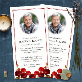 Tarjetas de agradecimiento funerales | Red Rose Bo
