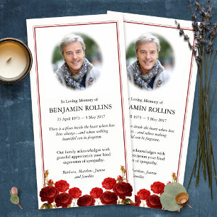 Tarjetas de agradecimiento funerales   Red Rose Bo