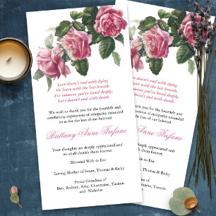 Tarjetas de agradecimiento funerales   Rosa de té 