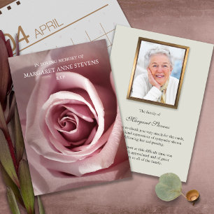 Tarjetas de agradecimiento funerales   Rosa rosa p