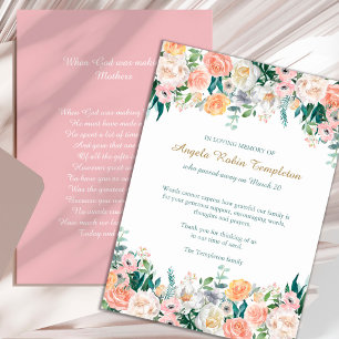 Tarjetas de agradecimiento funerales   Rosas acuar