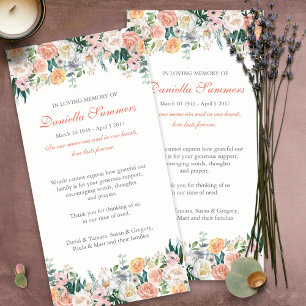 Tarjetas de agradecimiento funerales   Rosas acuar