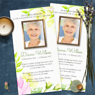 Tarjetas de agradecimiento funerales Rosas Paste
