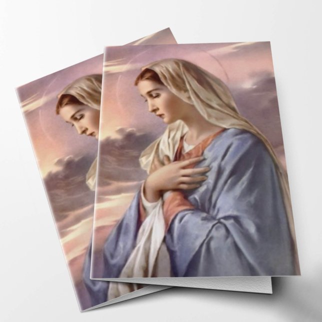Tarjetas de agradecimiento funerales | Santa Madre (Blessed Mother Sympathy Condolence Bereavement Funeral Thank You Card)