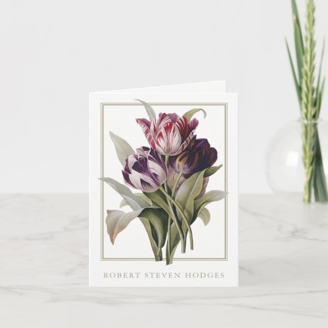 Tarjetas de agradecimiento funerales | Tulipanes b (Anverso)