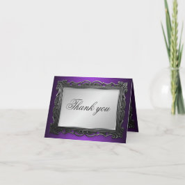 Tarjetas de agradecimiento góticas gris púrpura