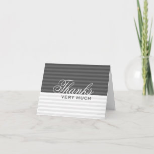 Tarjetas de agradecimiento grises a rayas : :  Bla