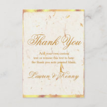 Tarjetas de agradecimiento Hojas Doradas
