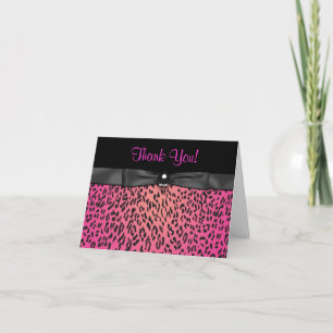 Tarjetas de agradecimiento Hot Pink Leopard