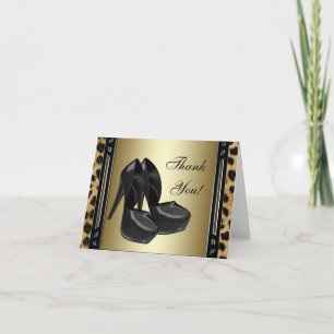 Tarjetas de agradecimiento Leopardo Dorado