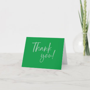 Tarjetas de agradecimiento letra elegante verde