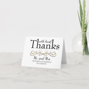 Tarjetas de agradecimiento Love & Thanks Gold Flou