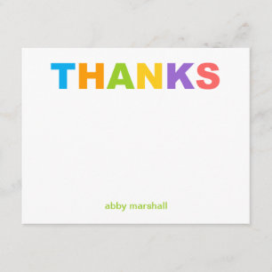 Tarjetas de agradecimiento luminosas y coloridas