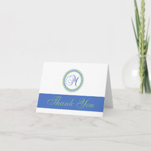 Tarjetas de agradecimiento M Dot Circle Monogam (A