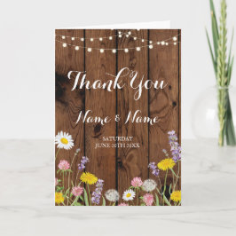Tarjetas de agradecimiento madera floral silvestre