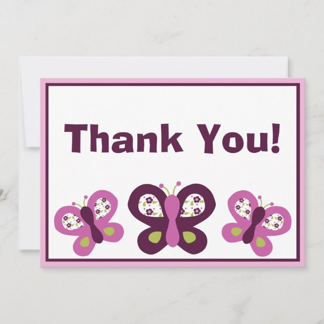 Tarjetas de agradecimiento Mariposas Sugar Plum (Anverso)