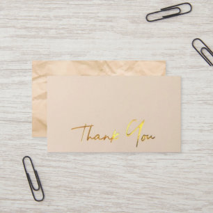 Tarjetas de agradecimiento marrón dorado