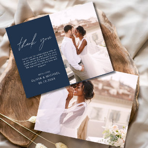 Tarjetas de agradecimiento minimalistas para boda 