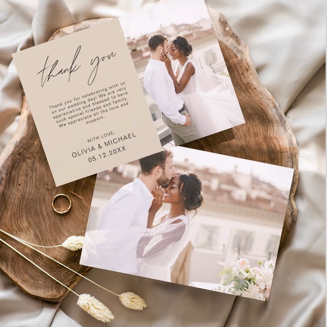 Tarjetas de agradecimiento minimalistas para boda  (Subido por el creador)