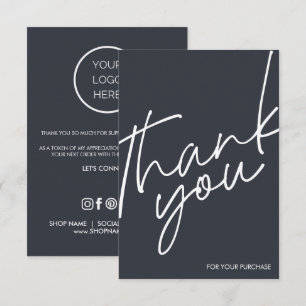 Tarjetas de agradecimiento minimalistas para peque