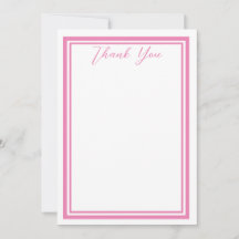 Tarjetas de agradecimiento Minimalistas rosadas