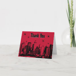 Tarjetas de agradecimiento Mobster, Skyline, Red y
