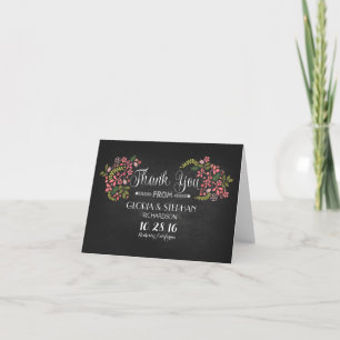Tarjetas de agradecimiento modernas para boda con 