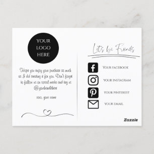 Tarjetas de agradecimiento modernas para pequeñas