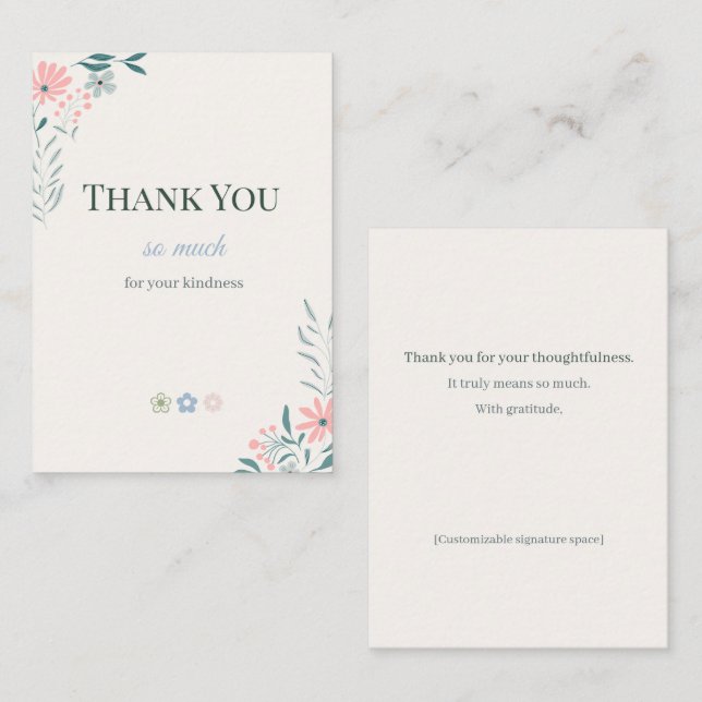 Tarjetas de agradecimiento multipack Wildflower El (Anverso / Reverso)
