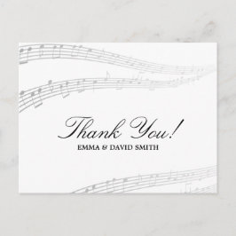 Tarjetas de agradecimiento musicales simples y ele