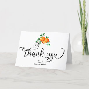 Tarjetas de agradecimiento naranja Cutie
