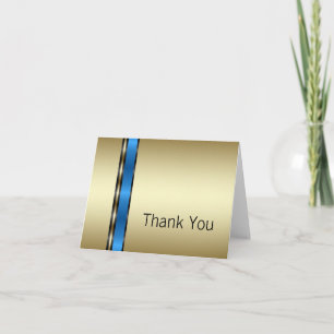 Tarjetas de agradecimiento negras azules doradas