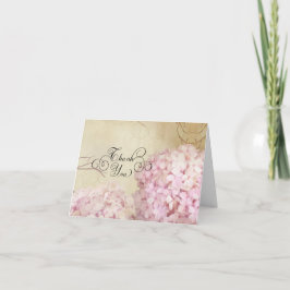 Tarjetas de agradecimiento Notecard Hydrangea rosa