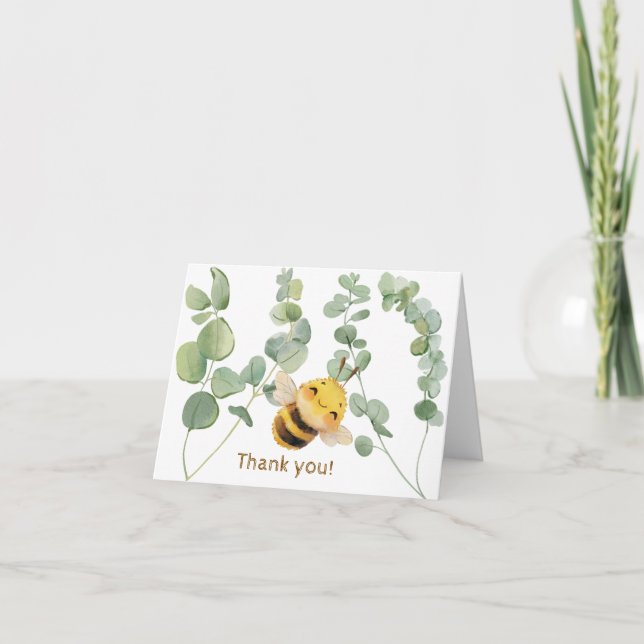 Tarjetas de agradecimiento para Abeja Dulce (Anverso)